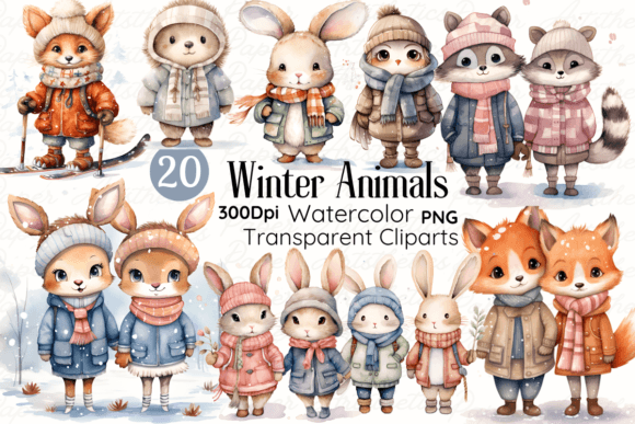 Winter Animals Clipart Winter Woodland Graphic Illustrations By Paper Artsthetics