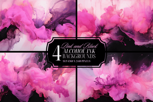 Pink Black Alcohol Ink Background Bundle Graphic Backgrounds By Haylee