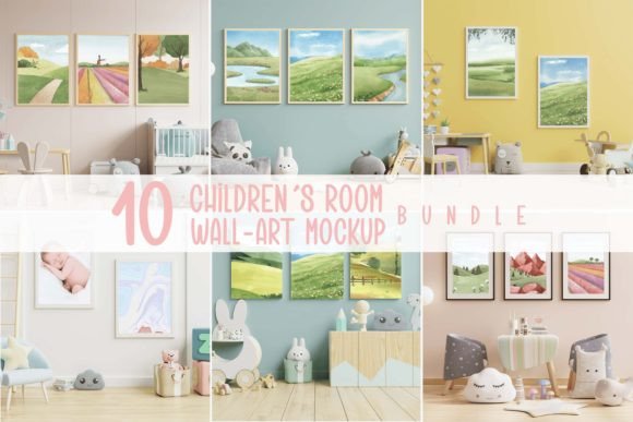 10 Children's Room Frame Mockup Bundle 2 Graphic Product Mockups By na.nomad.art