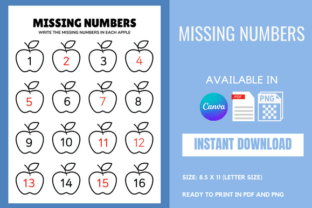 Apple Missing Numbers - Canva Template Graphic K By BKS Studio 1