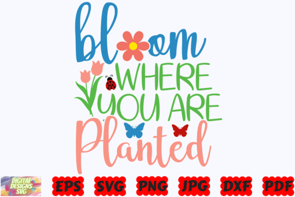 Bloom Where You Are Planted SVG | Spring Graphic Crafts By DigitalDesignsSVGBundle