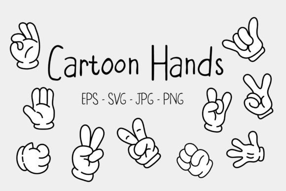 Cartoon Hand Set Illustrations Grafik Druckbare Illustrationen Von artvarstudio