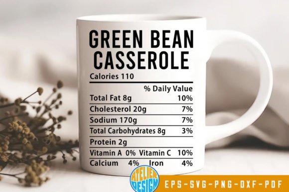 Green Bean Casserole Nutrition Facts Svg Gráfico SVG 3D Por Atelier Design
