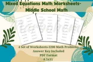 Mixed Equations Math Grades 6-8 Graphic 6th grade By jlee2be84 1