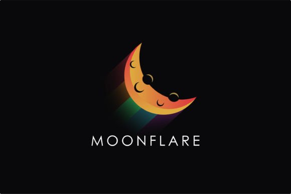 Modern Abstract Colorful Moon Logo Gráfico Logos Por DOMHOUZE