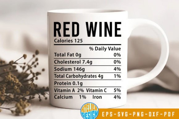 Red Wine Nutrition Facts Svg Grafica SVG 3D Di Atelier Design
