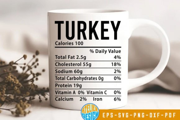 Turkey Nutrition Facts Svg Grafica SVG 3D Di Atelier Design