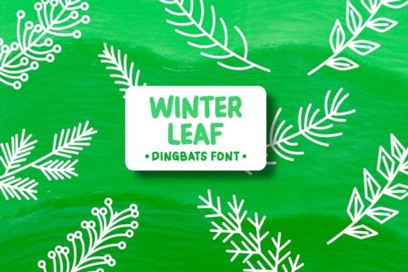 Winter Leaf Dingbats Font By Pian45