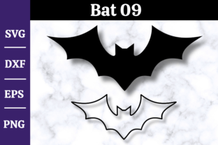 Bat SVG, Halloween Svg, Bat Clipart #09 Afbeelding Afdrukbare Illustraties Door momstercraft