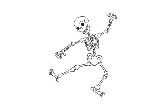 Dancing Skeleton Halloween Embroidery Design By EmbArt