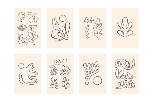Lined Poster Gallery Seamless Leaves Graphic Icons By Musbila