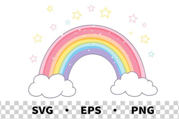 SVG Pastel Rainbow Clipart Vector Graphic Crafts By Charlie Graphics