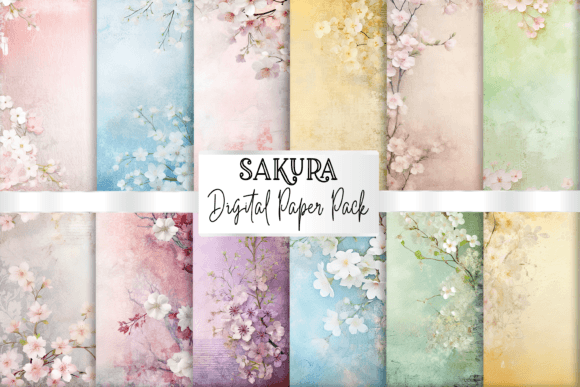 Sakura Digital Backgrounds Graphic Backgrounds By Bijou Bay