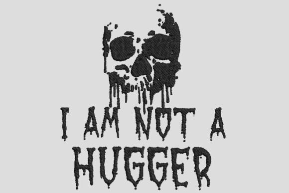 Skeleton is Not a Hugger Horror Halloween Halloween Embroidery Design By nguyenhao12bqt
