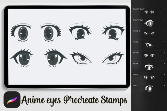 Anime Procreate Stamps Brsuh Set Illustration Pinceaux Par StudioAngelArts