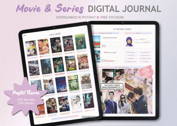 Digital Movie and Series Journal Graphic Print Templates By studiopattern