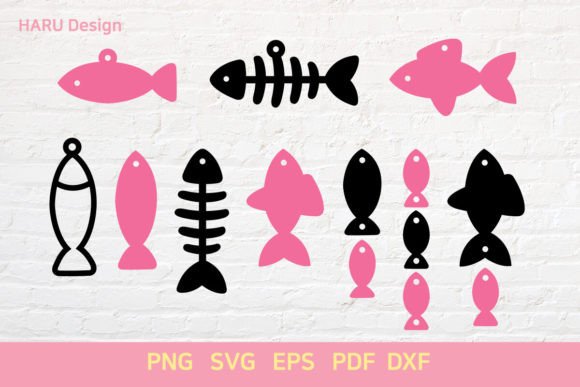 Fish Earring Graphic Crafts By HARUdesign