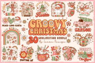 Groovy Christmas PNG Sublimation Bundle Graphic Crafts By Lemon.design 1