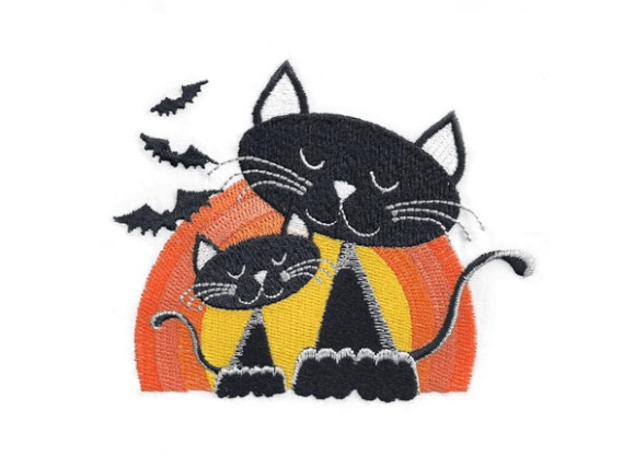 Halloween Cats Halloween Embroidery Design By Funky Stitches