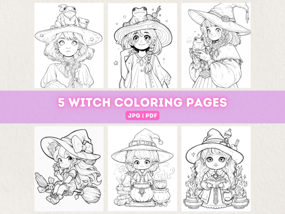 Little Witches Coloring Pages Graphic AI Coloring Pages By SoA Designz