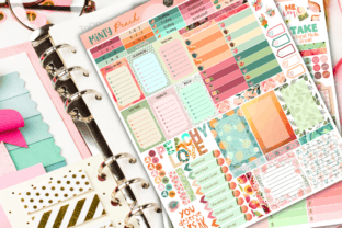 Minty Peach - Planner Sticker Sheets Graphic Crafts By KRLC Studio 3