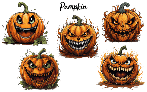 Pumpkin Sublimation Clipart Graphic Illustrations By NESMLY