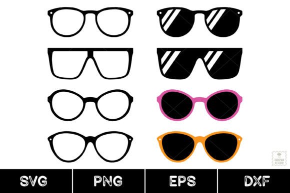 Fashion Glasses, Sunglasses, Glasses Svg Gráfico Ilustraciones Imprimibles Por AnuchaSVG