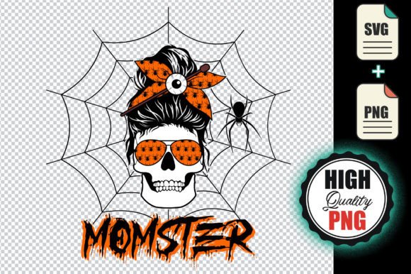 Momster-Halloween-Svg-T-shirt-Design Graphic Print Templates By blue-hat-graphics