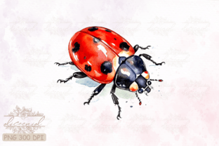 Side View Ladybug Watercolor Clipart Graphic Crafts By Diceenid 7