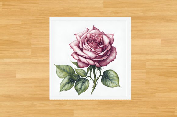 Watercolor Painting Rose Flower Graphic Illustrations By Ujjal Mia