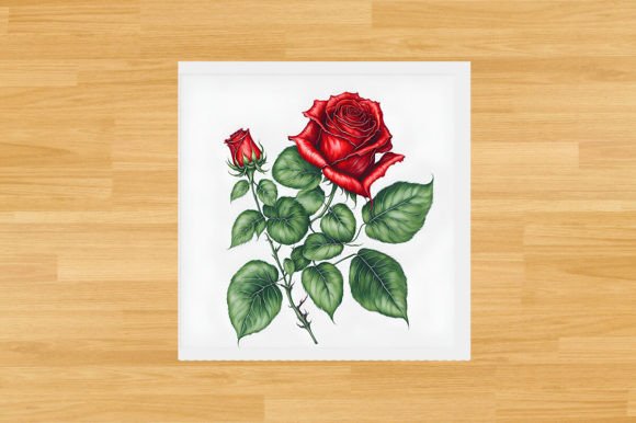 Watercolor Beautifil Rose Flower Gráfico Ilustrações para Impressão Por Ujjal Mia