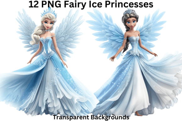 12 PNG Fairy Ice Princesses Clipart Graphic AI Transparent PNGs By Imagination Station