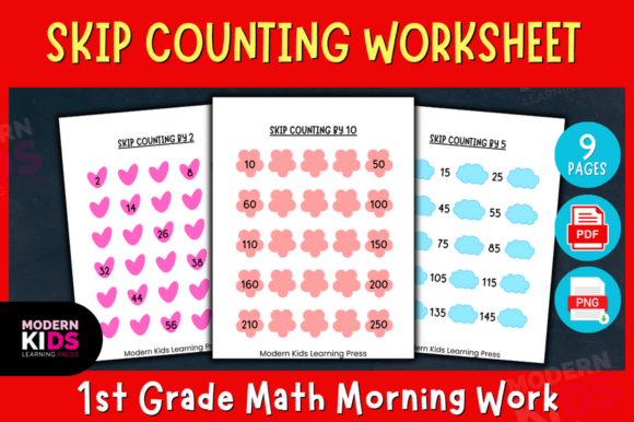 1st Grade Math Morning Work - Skip Count Graphic PreK By Ovi's Publishing