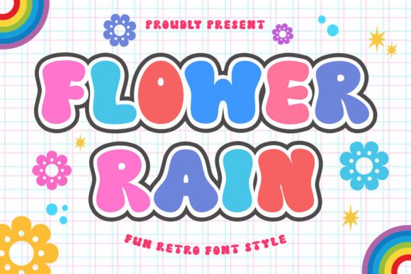 Flower Rain Display-Schriftarten Schriftart Von Letter Muray