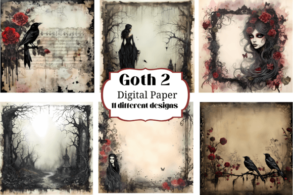 Goth Gothic Digital Paper Backgrounds #2 Graphic Backgrounds By Laura Beth Love