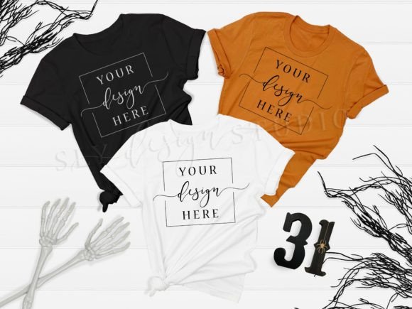 Halloween Group Shirts Mockup Tagless Graphic Product Mockups By SlyDesignStudio
