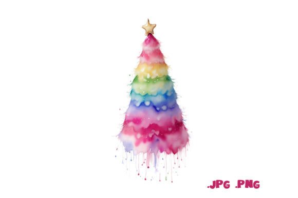 Rainbow Christmas Gráfico PNG transparentes AI Por Joanna Redesiuk