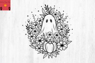 Floral Ghost Svg, Pumpkin Halloween Svg, Graphic Print Templates By Chaicharee Design Shop 1