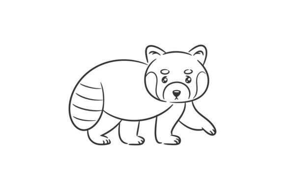 Hand Drawn Cute Red Panda Design Gráfico Ilustrações para Impressão Por wawadzgn
