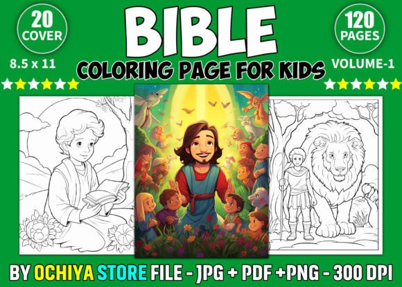 120 Bible Coloring Pages for Kids Graphic AI Coloring Pages By Ochiya Store