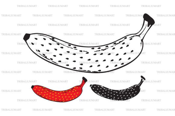 Banana Strawberry Gráfico Ilustraciones Imprimibles Por TribaliumArt