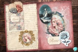 Celestial Rose Junk Journal Kit Gráfico Objetos Gráficos de Alta Calidad Por Emily Designs 2
