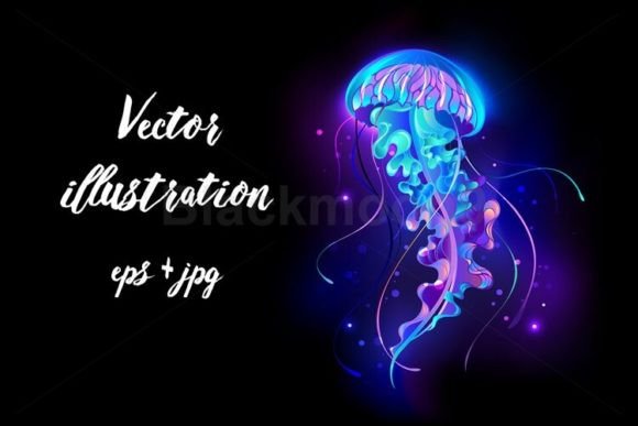 Large Glowing Jellyfish Graphic Illustrations By Blackmoon9