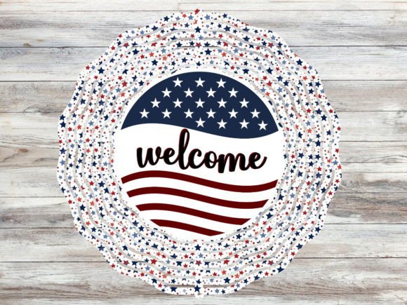Welcome American Flag Wind Spinner Graphic Print Templates By Amazing Grace Media