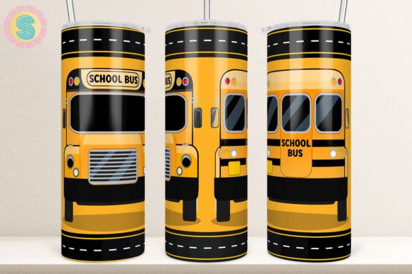 School Bus 20Oz Tumbler Wrap Grafik Plotterdateien Von Sunshine Design