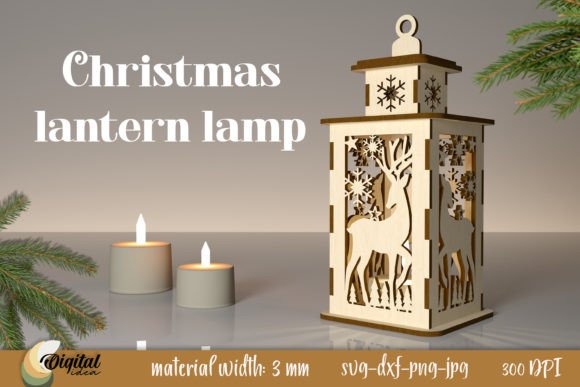3D Lantern. Christmas Lantern Laser Cut Grafik 3D Weihnachten Von Digital Idea