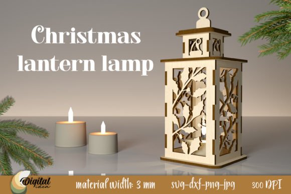 Lantern 3d. Christmas Lantern Laser Cut Graphic 3D Christmas By Digital Idea