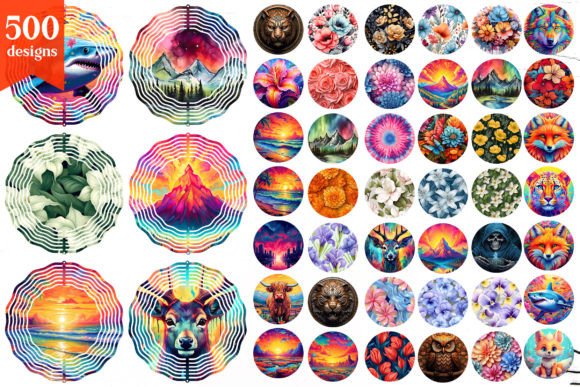 Round Wind Spinner Sublimation Bundle Graphic AI Transparent PNGs By TheDigitalStore247