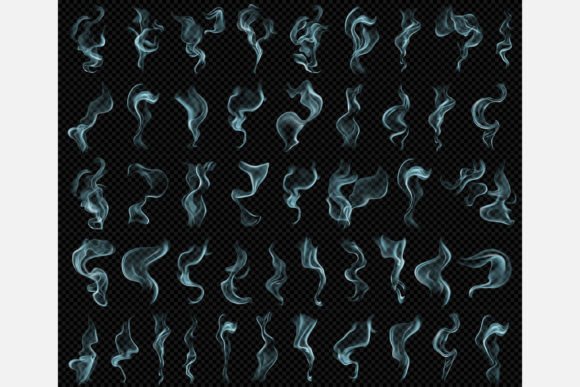 Smoke Set, Light Blue on Dark Background Graphic Objects By 31moonlight31