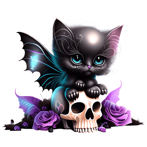 Spaventosa fata gattina gotica nera per Halloween con farfalla Contenuti Community Di hottierebel